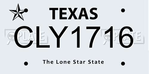 CLY1716 Texas License Plate