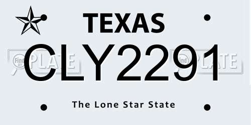 CLY2291 Texas License Plate