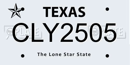 CLY2505 Texas License Plate