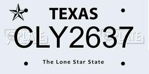 CLY2637 Texas License Plate