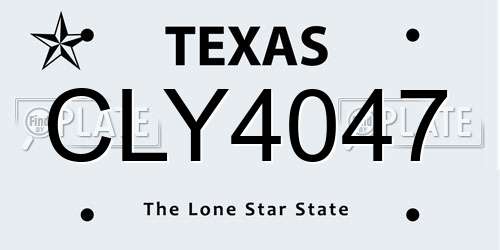 CLY4047 Texas License Plate
