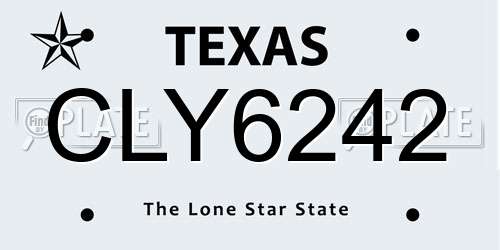 CLY6242 Texas License Plate