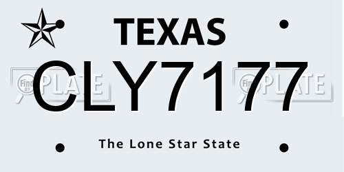 CLY7177 Texas License Plate