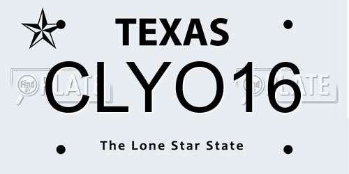 CLYO16 Texas License Plate