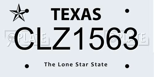 CLZ1563 Texas License Plate