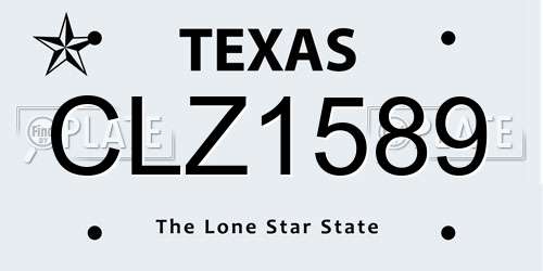 CLZ1589 Texas License Plate