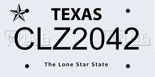 CLZ2042 Texas License Plate