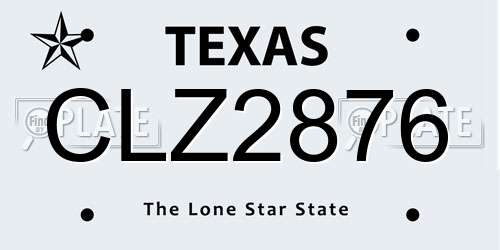 CLZ2876 Texas License Plate