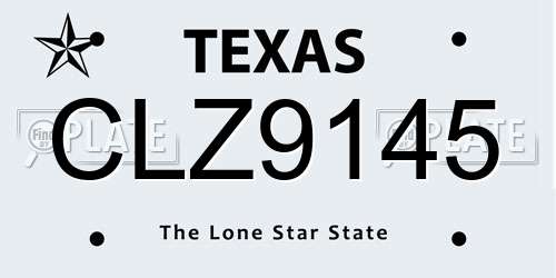 CLZ9145 Texas License Plate
