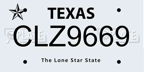 CLZ9669 Texas License Plate