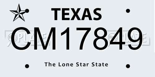 CM17849 Texas License Plate
