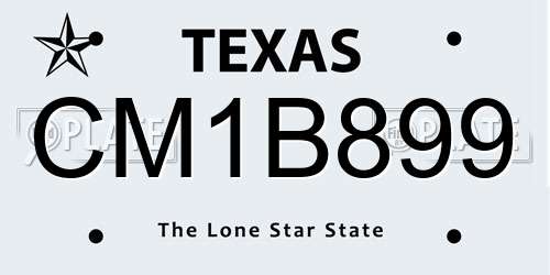 CM1B899 Texas License Plate