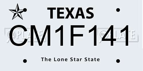 CM1F141 Texas License Plate