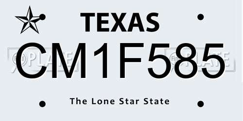 CM1F585 Texas License Plate