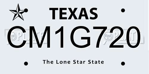 CM1G720 Texas License Plate