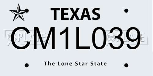 CM1L039 Texas License Plate