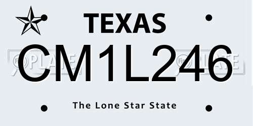 CM1L246 Texas License Plate