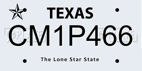 CM1P466 Texas License Plate