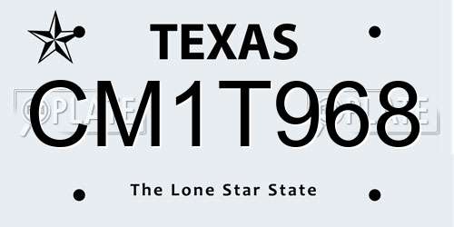 CM1T968 Texas License Plate