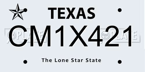 CM1X421 Texas License Plate