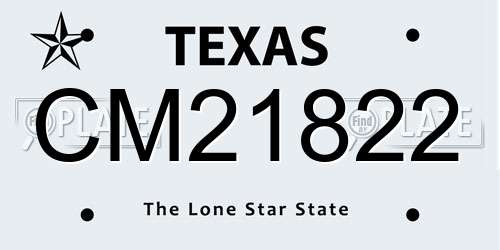 CM21822 Texas License Plate