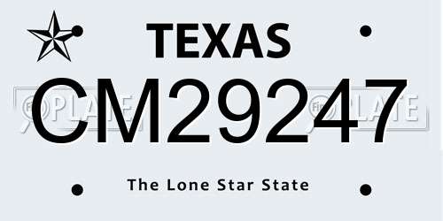 CM29247 Texas License Plate