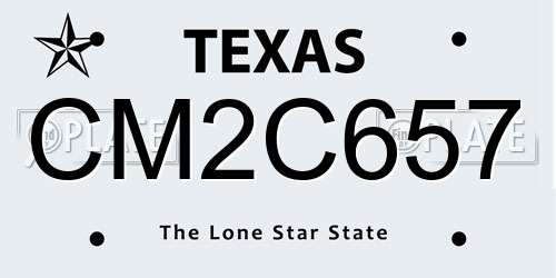 CM2C657 Texas License Plate