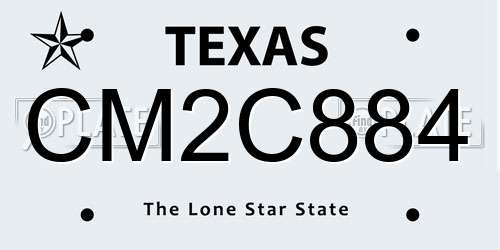 CM2C884 Texas License Plate