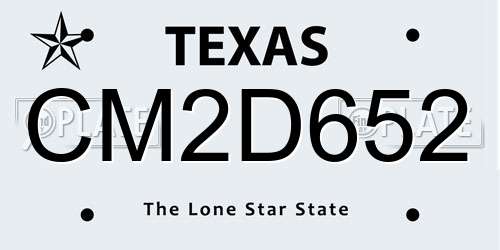 CM2D652 Texas License Plate
