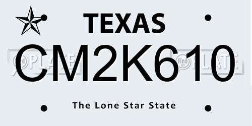 CM2K610 Texas License Plate