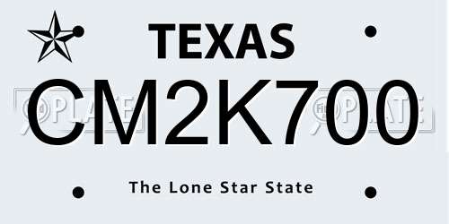 CM2K700 Texas License Plate