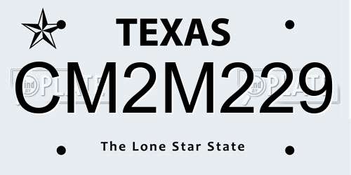 CM2M229 Texas License Plate