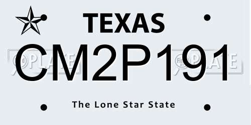 CM2P191 Texas License Plate