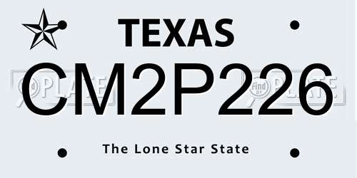 CM2P226 Texas License Plate