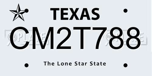 CM2T788 Texas License Plate