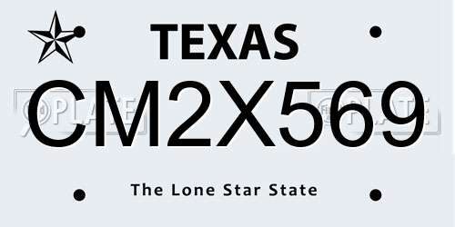 CM2X569 Texas License Plate