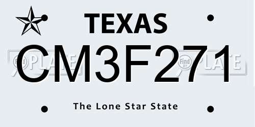 CM3F271 Texas License Plate