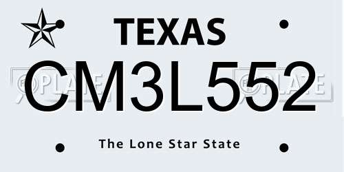 CM3L552 Texas License Plate