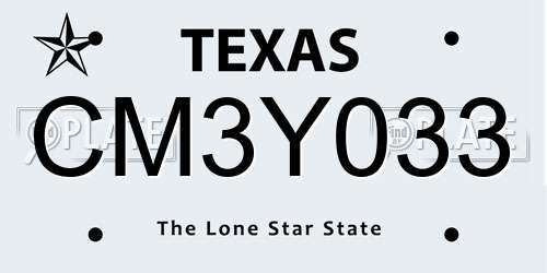 CM3Y033 Texas License Plate