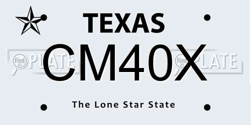 CM40X Texas License Plate