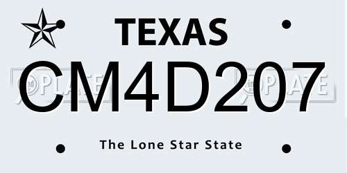 CM4D207 Texas License Plate