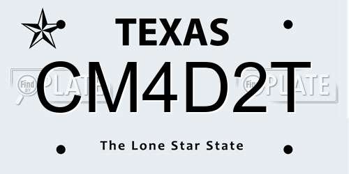 CM4D2T Texas License Plate