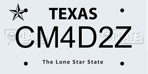 CM4D2Z Texas License Plate