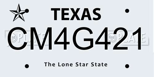 CM4G421 Texas License Plate