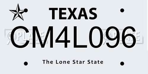 CM4L096 Texas License Plate