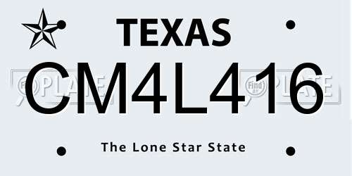 CM4L416 Texas License Plate