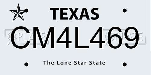 CM4L469 Texas License Plate