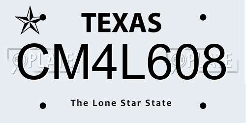 CM4L608 Texas License Plate