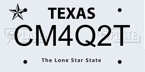CM4Q2T Texas License Plate