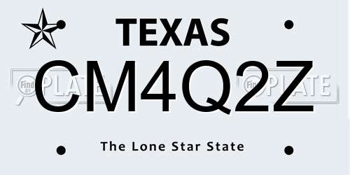 CM4Q2Z Texas License Plate
